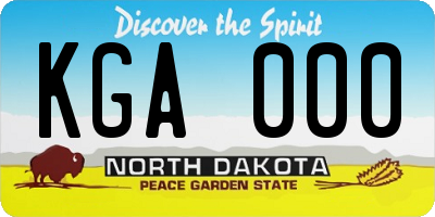 ND license plate KGA000