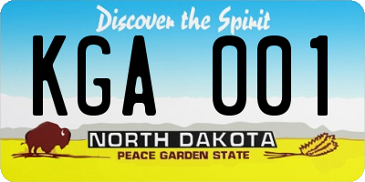 ND license plate KGA001