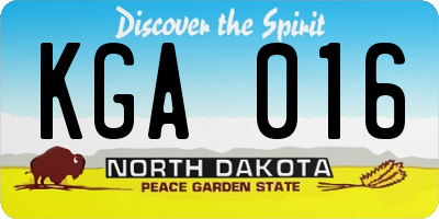 ND license plate KGA016