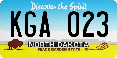 ND license plate KGA023