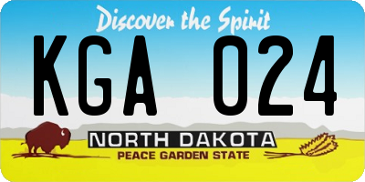ND license plate KGA024