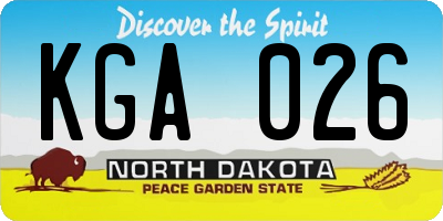 ND license plate KGA026