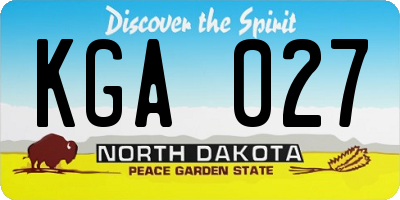 ND license plate KGA027