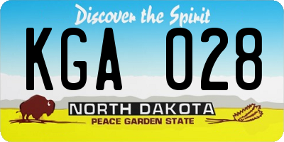 ND license plate KGA028