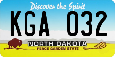 ND license plate KGA032