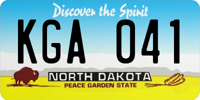 ND license plate KGA041