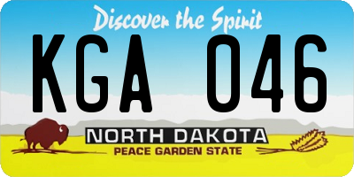 ND license plate KGA046
