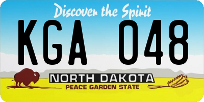 ND license plate KGA048