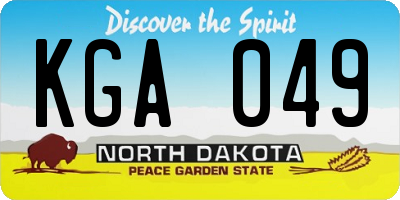 ND license plate KGA049