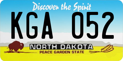 ND license plate KGA052