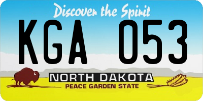 ND license plate KGA053