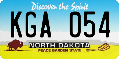 ND license plate KGA054