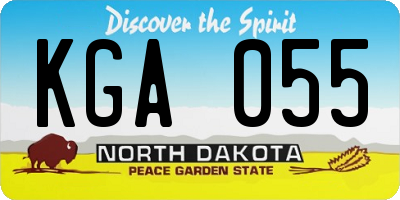 ND license plate KGA055