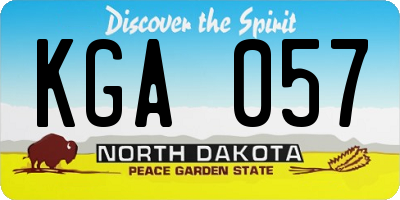 ND license plate KGA057