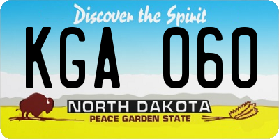 ND license plate KGA060