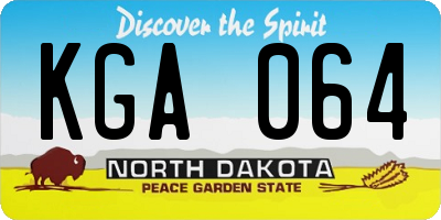 ND license plate KGA064