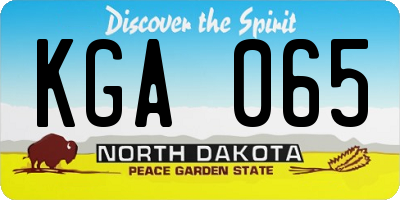ND license plate KGA065