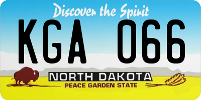 ND license plate KGA066