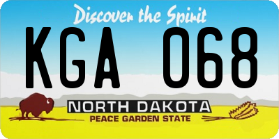 ND license plate KGA068