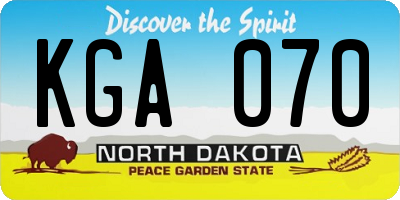 ND license plate KGA070