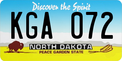 ND license plate KGA072