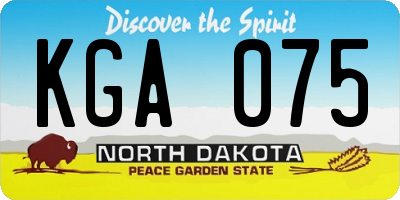 ND license plate KGA075