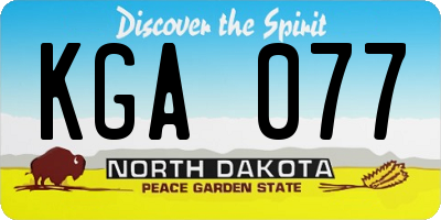 ND license plate KGA077