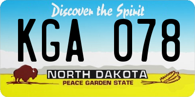 ND license plate KGA078