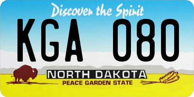 ND license plate KGA080
