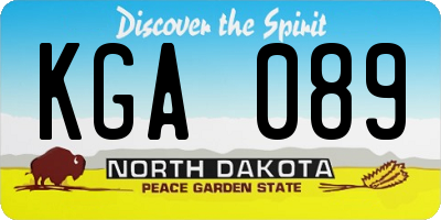 ND license plate KGA089