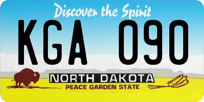 ND license plate KGA090