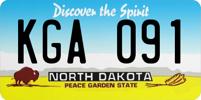 ND license plate KGA091