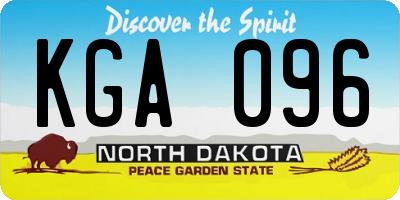 ND license plate KGA096