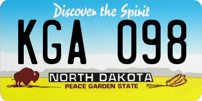 ND license plate KGA098