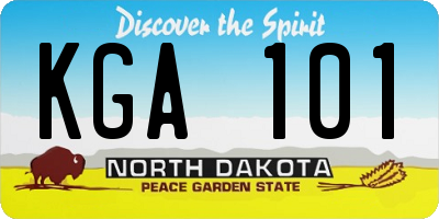 ND license plate KGA101