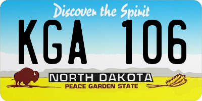 ND license plate KGA106