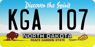 ND license plate KGA107