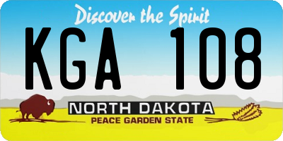 ND license plate KGA108