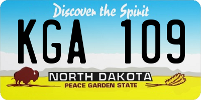 ND license plate KGA109