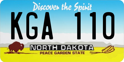 ND license plate KGA110