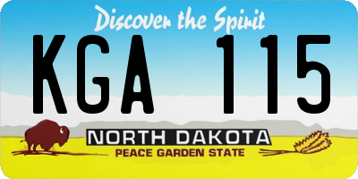 ND license plate KGA115