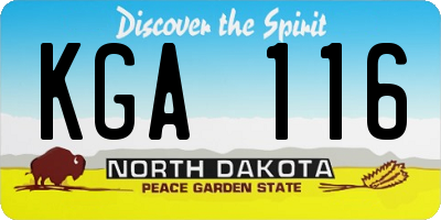 ND license plate KGA116