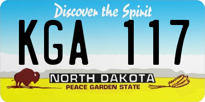 ND license plate KGA117