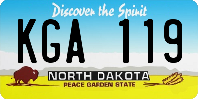 ND license plate KGA119