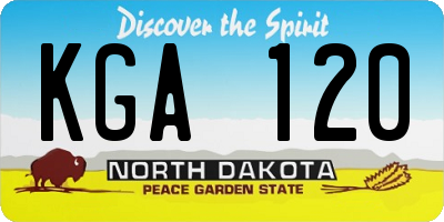 ND license plate KGA120
