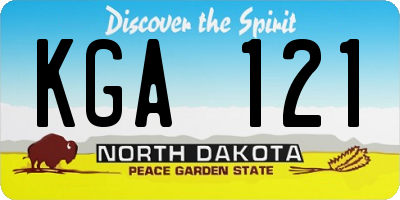 ND license plate KGA121