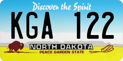 ND license plate KGA122
