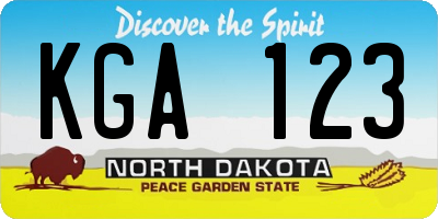 ND license plate KGA123