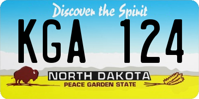 ND license plate KGA124