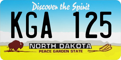 ND license plate KGA125